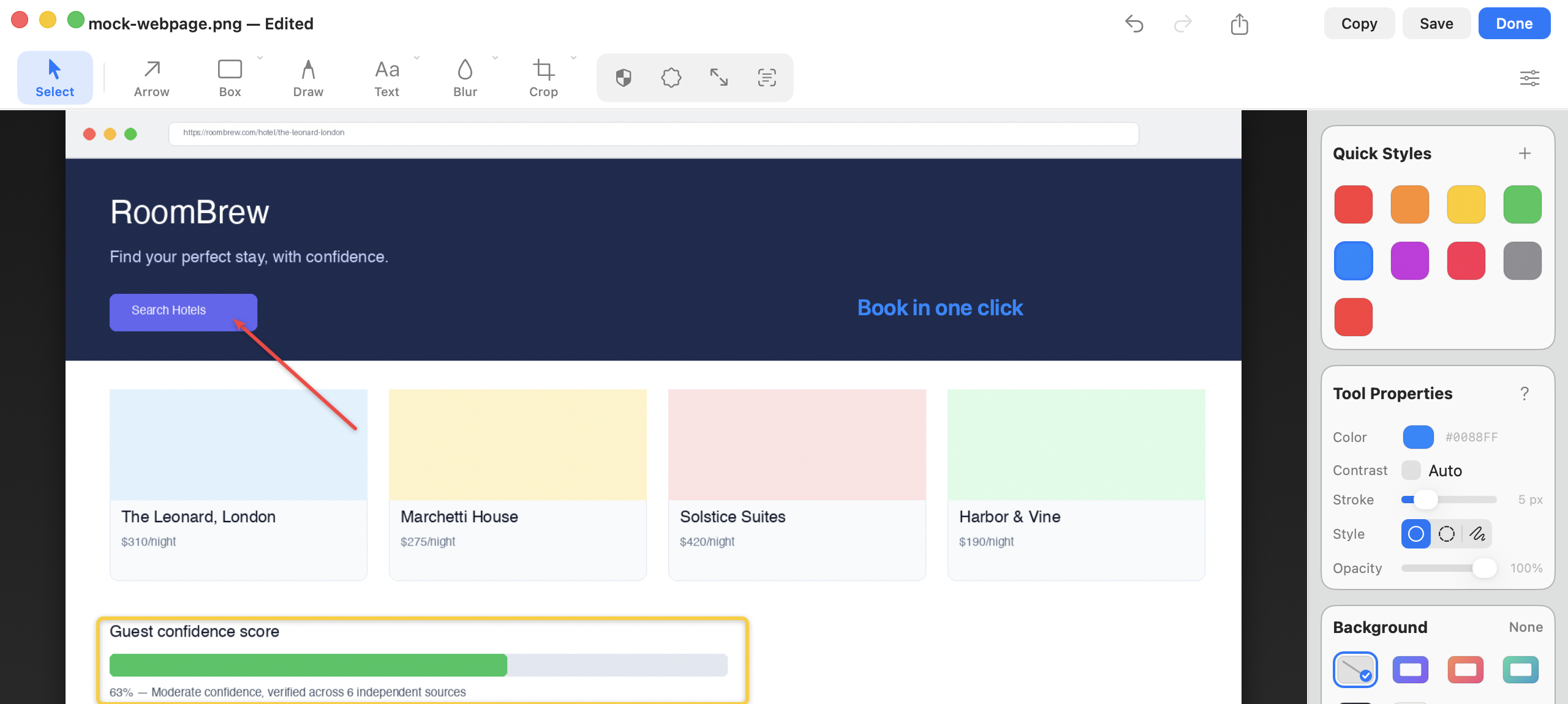 ScreenClipr's annotation editor showing arrow, highlight, and callout tools on a captured screenshot